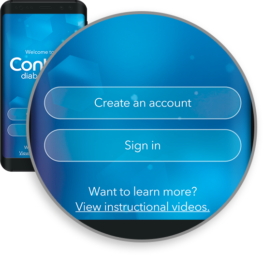 CONTOUR®DIABETES應用程式登入介面示例。