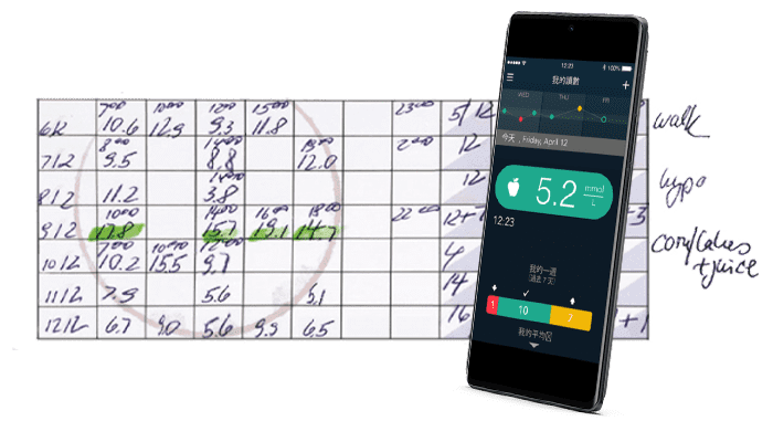 No handwritten glucose diary needed